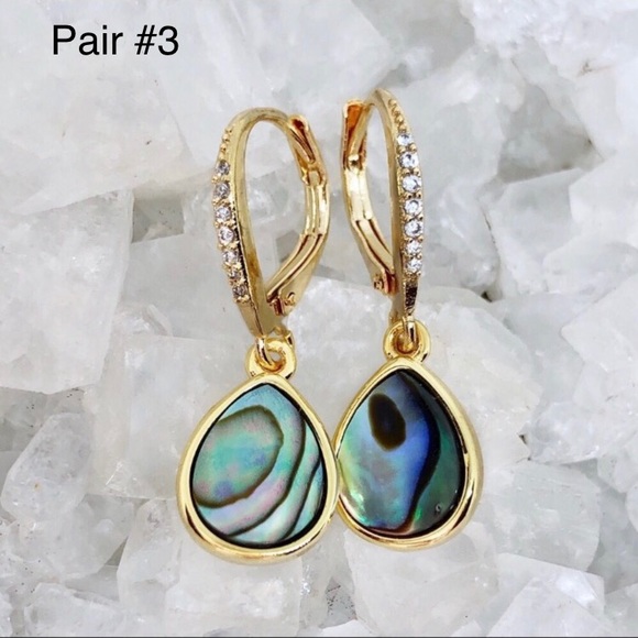 Natural Abalone Shell Earrings - Picture 4 of 4